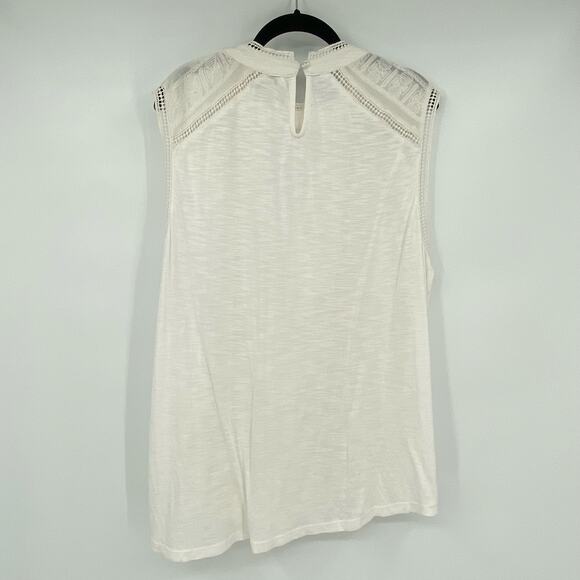 Sundance Women's White Tank Boho Lace Sleeveless Blouse Size XL X-Large - Picture 4 of 7